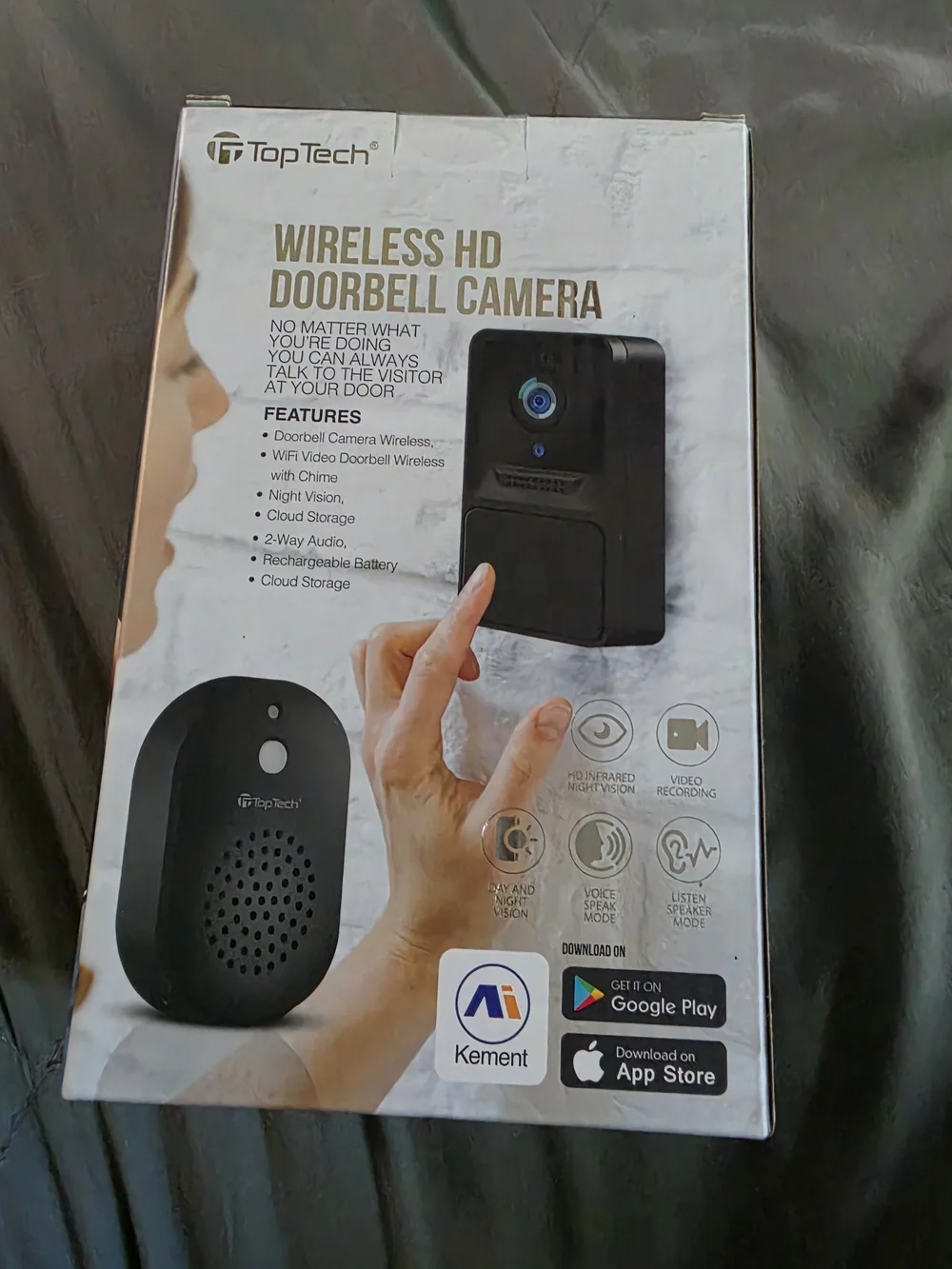 Wireless HD Doorbell Camera - Black